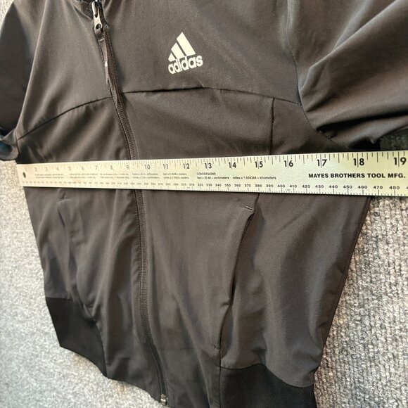 Adidas Women's Athletic Jogging Workout Full Zip Black Windbreaker Size XS - Picture 8 of 11